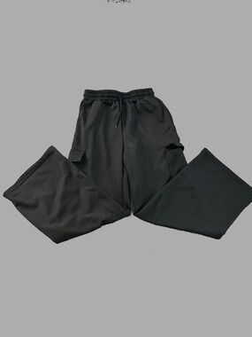 Wide Leg Women Black Sweatpants